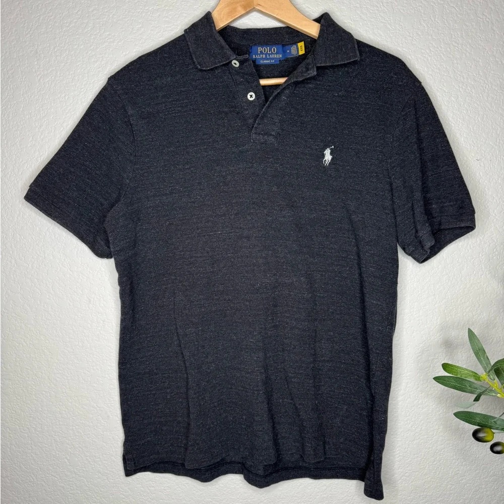 Polo Ralph Lauren Classic Fit Polo‎ Shirt Men’s M Charcoal Heather Pony Logo